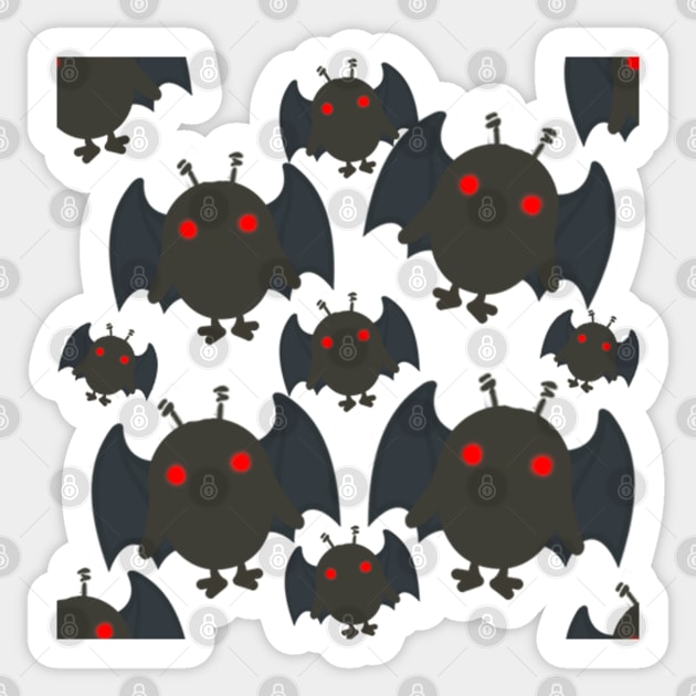 Mothman Emoji Pattern Sticker by goblinbabe